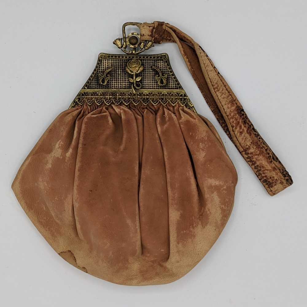 Antique Handbag with Metal Frame